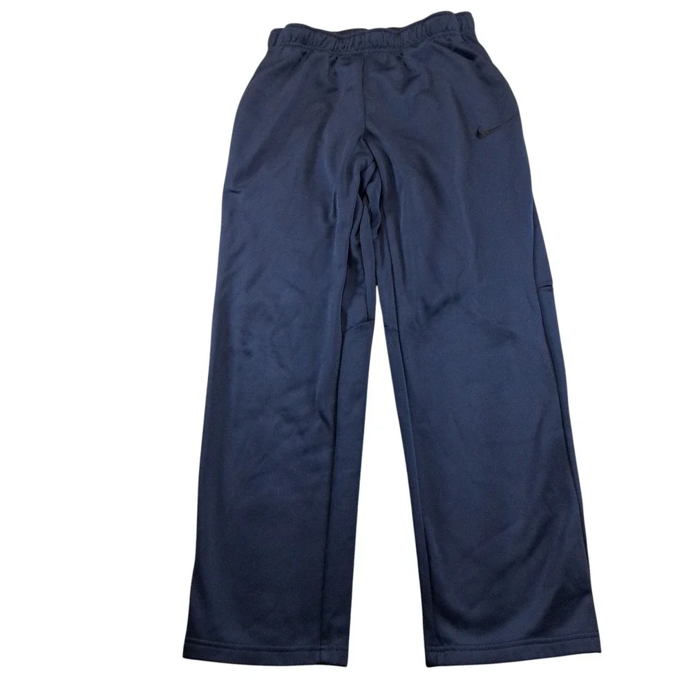 Nike Dri-FIT Athletic Pants Mens‎ Medium Navy Blue Straight Leg Fleece Lined